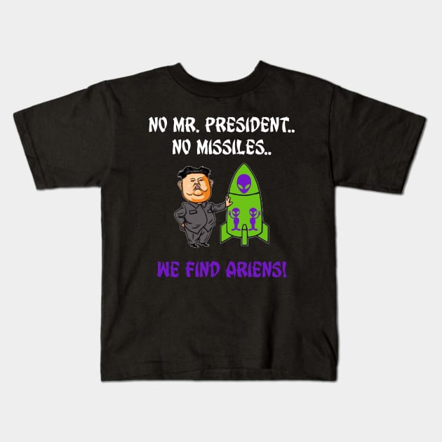 Funny President Trump Nuke Design Ancient Aliens Kids T-Shirt by DawncoeDesign